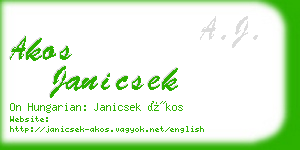 akos janicsek business card